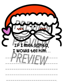Preview of CUTE Santa Pre-K/Kindergarten Writing Prompt