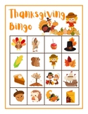 CUTE! Thanksgiving Bingo Game Printable Activity 30 cards 