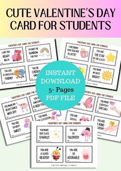 CUTE VALENTINE'S DAY CARD FOR STUDENTS by CozyCodeCrafts | TPT