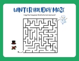 CUTE Winter Holiday Maze Help Snowman Get to Hat & Scarf F