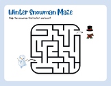 CUTE Winter Snowman Maze Help Get to Hat & Scarf FUN Pre-K