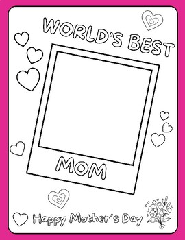 Preview of CUTE World's Best Mom Mother's Day Draw a Picture FUN Printable Craft Pre-K K-5