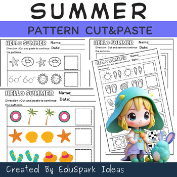 Preview of CUTIE SUMMER PATTERN CUT&PASTE (Made by EduSpark Ideas)