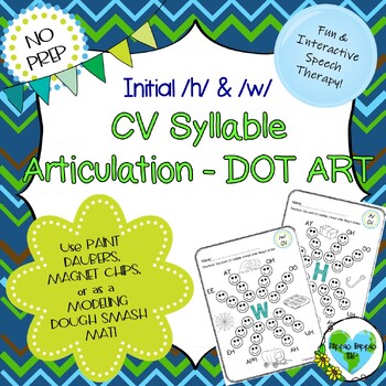 Preview of CV Syllable Articulation - No Prep Dot Art /h/ & /w/