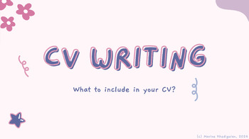 Preview of CV Writing Presentation