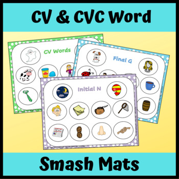 Preview of CV and CVC Word Smash Mats: Early Sounds Articulation, Apraxia Speech Therapy