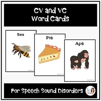 Preview of CV and VC Word Cards for Speech Therapy