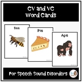 CV and VC Word Cards for Speech Therapy