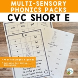 CVC Short E Multisensory Phonics Orton-Gillingham Activities