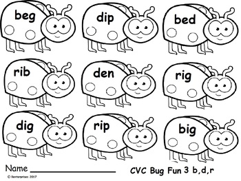 Preview of CVC 3 Short e and i  with B,D, and r activity