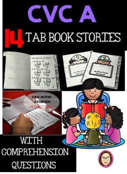 Preview of CVC A EASY TO READ TAB BOOK STORIES PRINTABLES