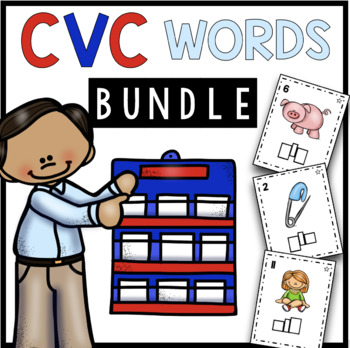 Preview of CVC Activities BUNDLE - Literacy Centers - Worksheets