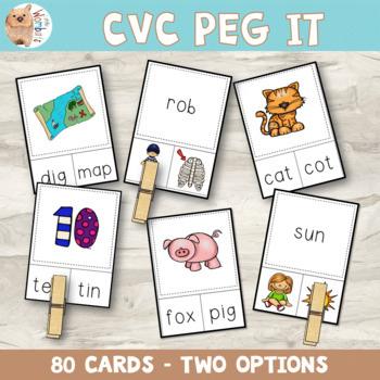 Preview of CVC Activities - Peg / Clip It Distance Learning