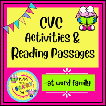 Preview of CVC Activities and Reading Passages (-at family)