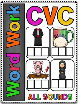 CVC Word Work Activity Cards by Stephani Ann | TPT