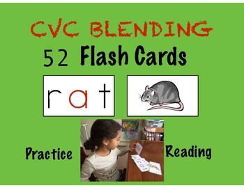 Preview of CVC BLENDING FLASH CARDS- Teach Reading