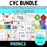 CVC phonics BUNDLE-CVC spelling, CVC decodable reading, CV