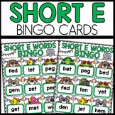 CVC Bingo Game Short E Words