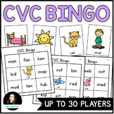 CVC Word Bingo Game for Blending and Reading CVC Words and