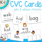 CVC Blending Cards - 85 Words with and without pictures