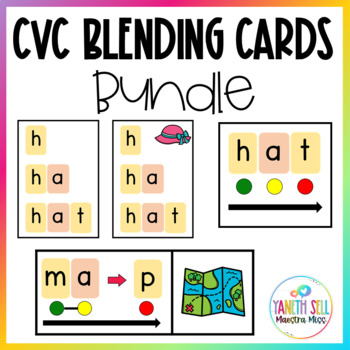 Preview of CVC Blending Cards Bundle | Fun Phonics