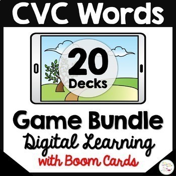 Preview of CVC Words Boom Cards Bundle Distance Learning (480 digital cards)