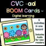 CVC Boom Cards -ad Word Family  | Rhyming Words