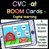 CVC Boom Cards -at Word Family | Rhyming Words