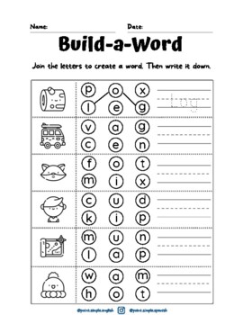Preview of CVC Build-a-Word Worksheets