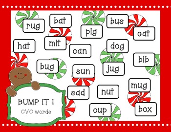 CVC Bump It Game Gingerbread by Beavertales | TPT