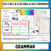 CVC/CCVC & CVCC roll a silly sentence (parts of speech)