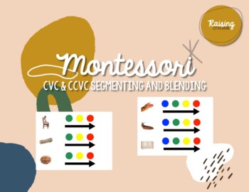 Preview of CVC & CCVC Segmenting & Blending Task Cards (Montessori Aligned)
