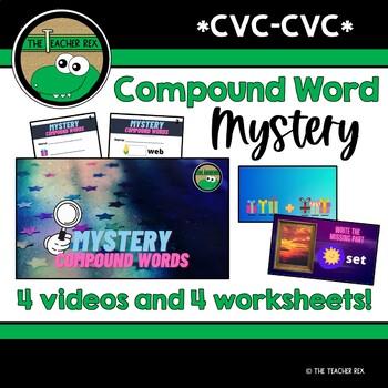 Preview of CVC-CVC Compound Word Mystery - 4 Day Review (Videos and Worksheets)