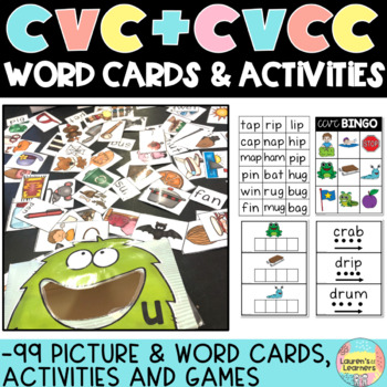Preview of CVC, CVCC, CCVC Word Activities, CVC Word practice, CVC games