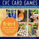 CVC Card Games | 5-in-1 Printable Card Games to Practice C