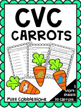 Preview of CVC Carrots - Easter / Spring Word Work ELA Center