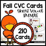 CVC Center Fall Short Vowel Cards BUNDLE | Unscramble