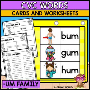 CVC Center - Picture Word Cards + Worksheets - Pocket Chart | UM WORD ...