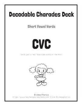 Preview of CVC Charades Deck - Decodable Charades Cards - Active Kinesthetic Phonics!