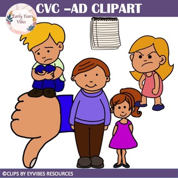 Preview of CVC Clip Art -AD Word Family Clip Art