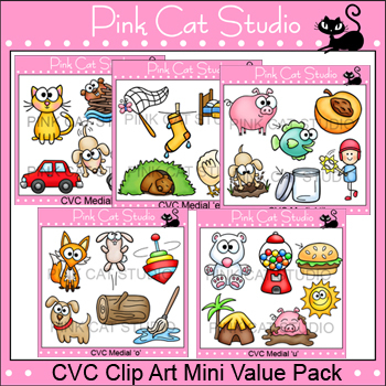 Preview of CVC Words Clip Art Mini Value Pack