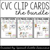 CVC Clip Card Bundle {Beginning, Medial, & Final Sounds}