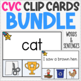 CVC Words Clip Cards Bundle - Hands on CVC Words and Sente