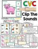 CVC Clip Cards:  Clip The Sounds - Initial, Medial, and Fi