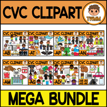 Preview of CVC Clipart MEGA BUNDLE l CVC Word Families l TWMM Clip Art