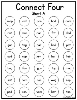 CVC Connect Four - Word Work or Small Groups! by The Creative Cricket