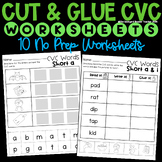 CVC Cut & Glue Worksheets | Science of Reading | No Prep Phonics