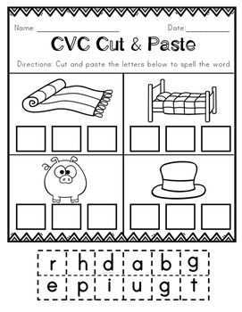 CVC Cut and Paste by First Made Easy | Teachers Pay Teachers