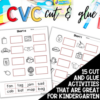 Preview of CVC Worksheets for Kindergarten