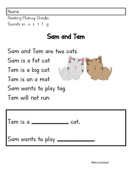 Preview of CVC Decodable Most Common Sounds: a,m,t,s,f,d,g